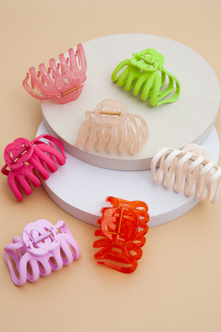 MIX MATTE TRANSLUCENT HAIR CLAW CLIPS  | 40H593