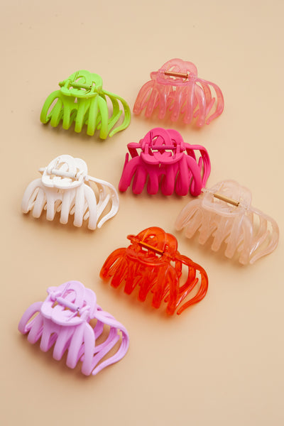 MIX MATTE TRANSLUCENT HAIR CLAW CLIPS  | 40H593