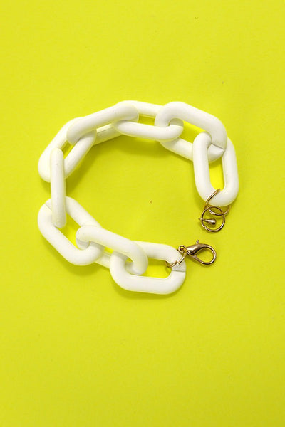 MATTE TWO TONED CHAINED BRACELET | 40B104