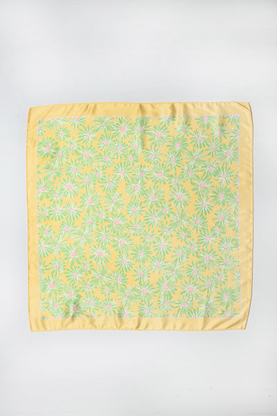 FLOWER SILKY FEEL BANDANA SCARF | 21SC353YEL