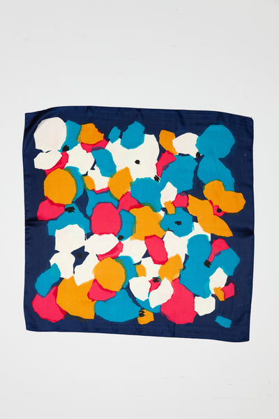 COLOR BLOCK SILKY FEEL BANDANA SCARF | 21SC350BLU