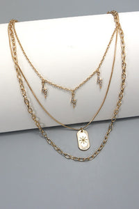 STAR DOGTAG LIGHTENING MULTI CHAIN NECK | 25N671