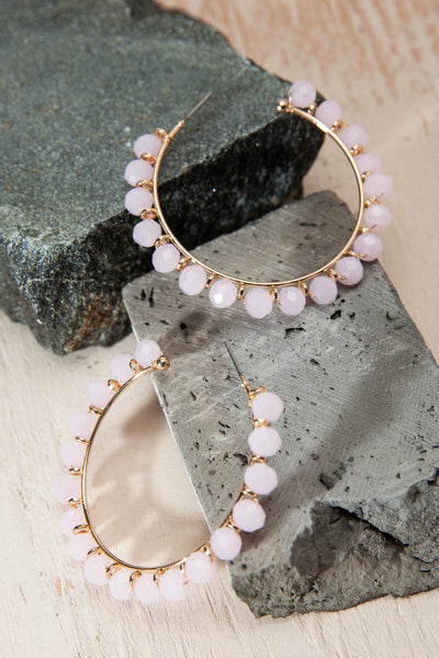 GLASS BEADED HOOP EARRINGS | 10E3031001