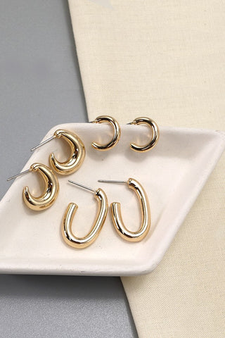 TRIO GEO MINI HUGGIE HOOP EARRING SETS | 10E3032514