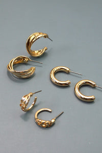 TRIO ROUND MINI HUGGIE HOOP EARRING SETS | 10E3032547