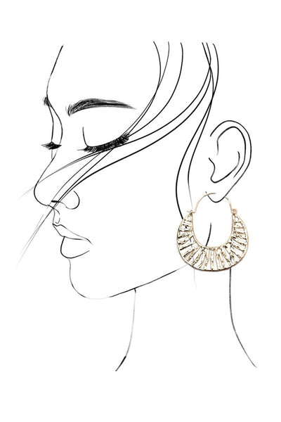 MODERN LINED CRESCENT DROP EARRINGS | 80E675