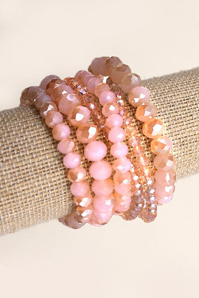 GLASS BEADED STRETCH BRACELET SET | 51B3032706