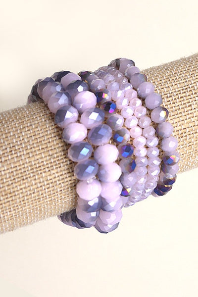 GLASS BEADED STRETCH BRACELET SET | 51B3032706