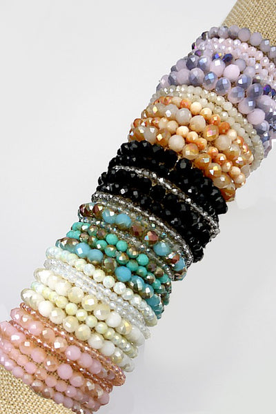 GLASS BEADED STRETCH BRACELET SET | 51B3032706