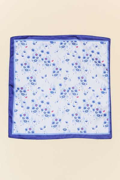 PETITE FLOWER PRINT SILKY FEELING BANDANA SCARF | 21SC397BLUE