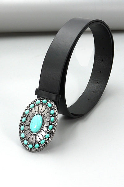 WESTERN TURQUOISE FASHION LEATHER BELT | 40BT625