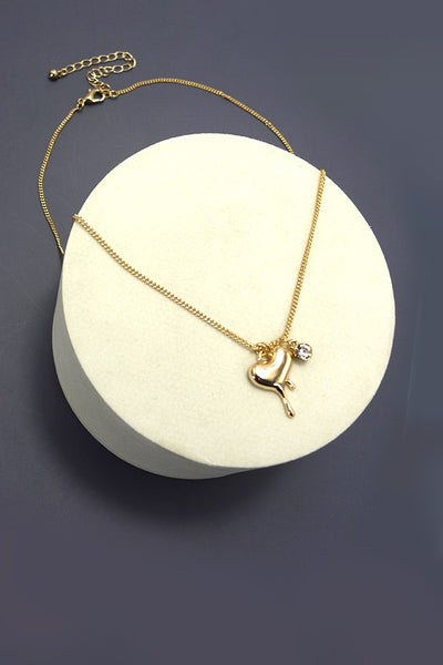 MINIMALIST DRIPPING HEART PENDANT NECKLACE | 10N3042104