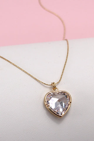 CZ HEART PENDANT NECKLACE | 10N3042110