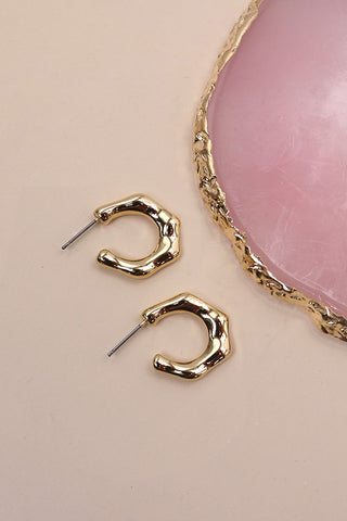 MINI GOLD BAMBOO HOOP EARRINGS | 10E3051205