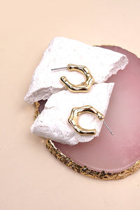 MINI GOLD BAMBOO HOOP EARRINGS | 10E3051205