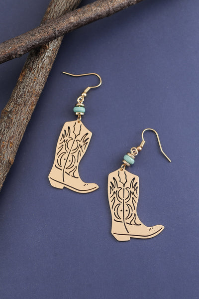 CUT OUT WESTERN BOOT DROP EARRINGS | 80E965