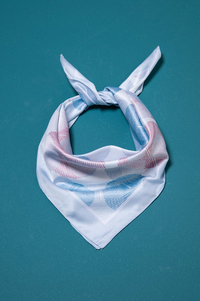 PUFFY BUBBLE PRINT SILKY FEELING BANDANA SCARF | 40SC608