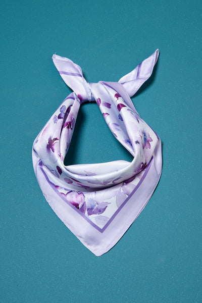 FLORAL SILKY FEELING BANDANA SCARVES | 40SC609