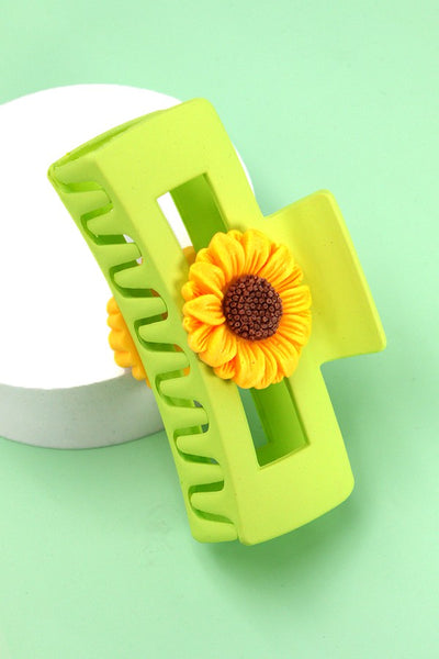 SUNFLOWER ON RECTANGLE HAIR CLAW CLIPS | 40H657