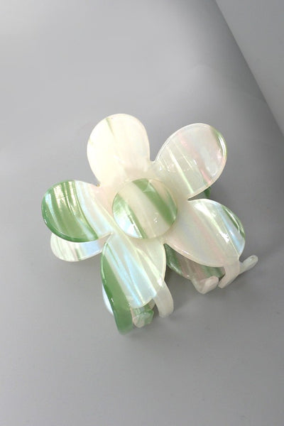 FLOWER STRIPE CELLULOSE HAIR CLAW CLIPS | 40H609