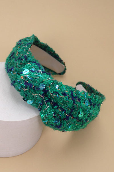 TWEED WIDE KNOTTED HEADBAND | 40HB130