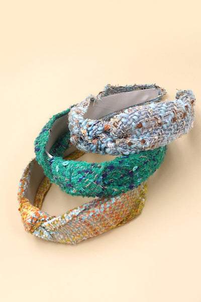 TWEED WIDE KNOTTED HEADBAND | 40HB130