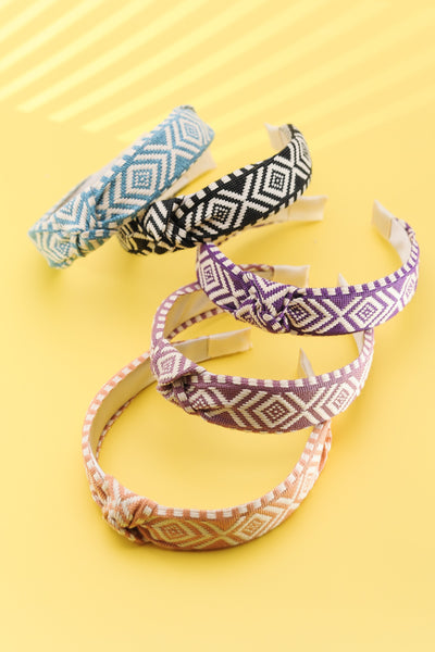 WESTERN AZTEC WIDE KNOTTED HEADBAND | 40HB128