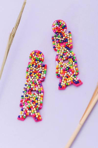 MAMA SEED BEAD DROP EARRINGS | 40E277