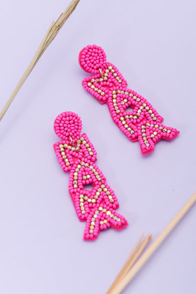 MAMA SEED BEAD DROP EARRINGS | 40E277