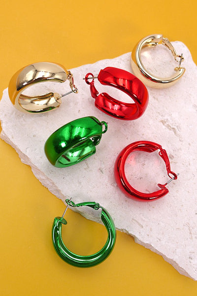 X-MAS SHINY HOOP EARRINGS | 10E3051912