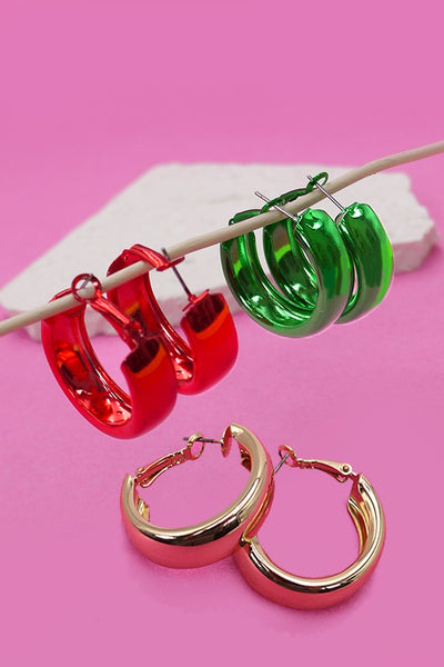 X-MAS SHINY HOOP EARRINGS | 10E3051912