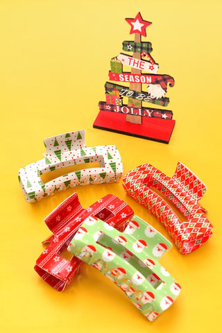 RESTOCKED - CHRISTMAS MERRY HOLIDAY HAIR CLAW | 40H611