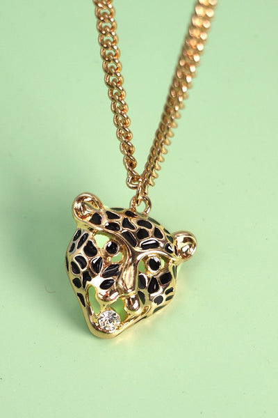 LEOPARD RHINESTONE NECKLACE | 31N23193