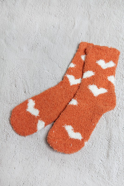 WARM CORAL FLEECE PLUSH HEART FUZZY SOCKS | 40S02043