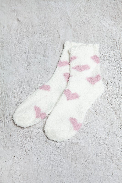 WARM CORAL FLEECE PLUSH HEART FUZZY SOCKS | 40S02043