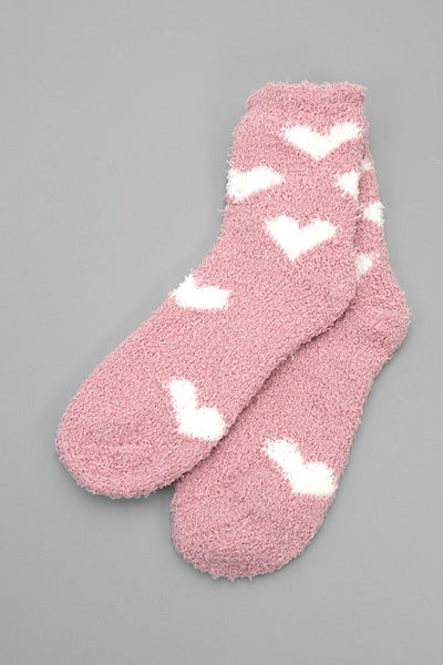 WARM CORAL FLEECE PLUSH HEART FUZZY SOCKS | 40S02043