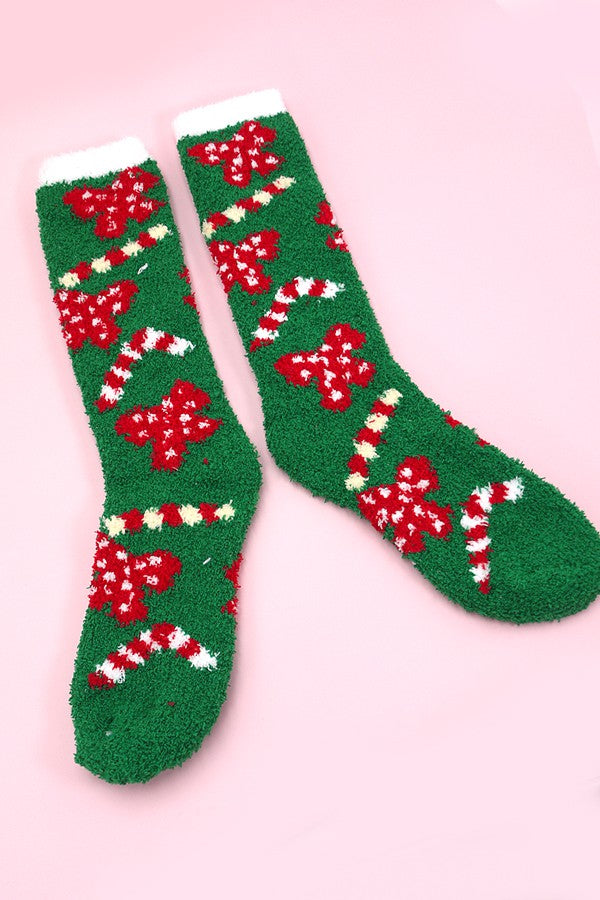 CHRISTMAS  HOLIDAY WARM CORAL FLEECE FUZZY SOCKS | 40S02046