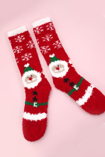 CHRISTMAS  HOLIDAY WARM CORAL FLEECE FUZZY SOCKS | 40S02046