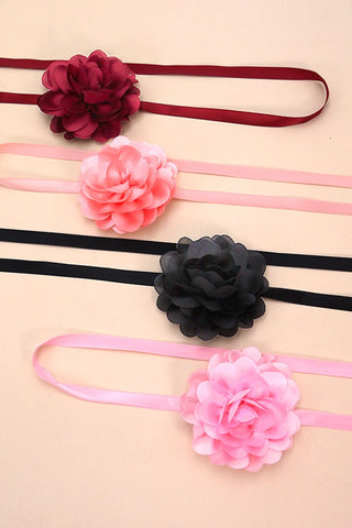 ROSETTE CHIFFON FLOWER WRAP NECKLACE | 40N304