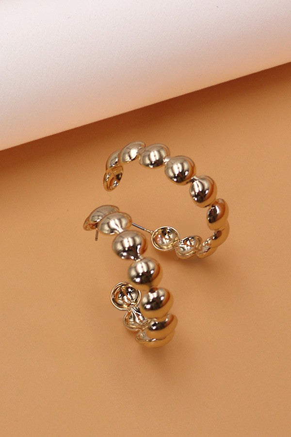 GOLD BUBBLE HOOP EARRINGS | 31E03128