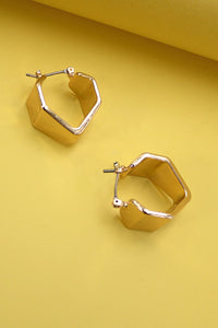 HEXAGON THICK GEO HOOP EARRINGS | 31E03147