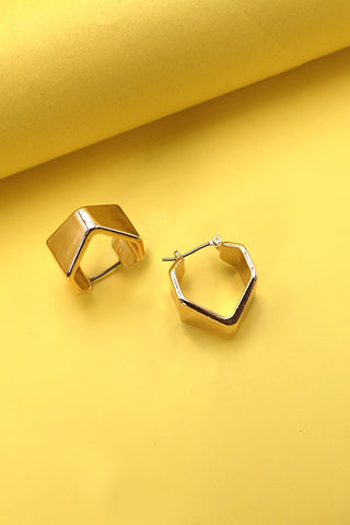 HEXAGON THICK GEO HOOP EARRINGS | 31E03147