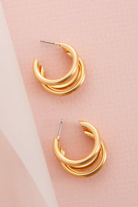 TRIPLE ROW HOOP EARRINGS | 10E3060101