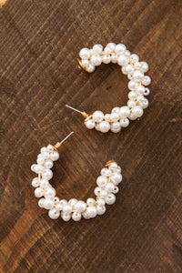 PEARL BEADED  HOOP EARRINGS | 10E3060163