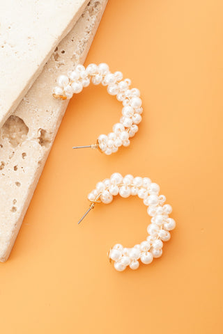 PEARL BEADED  HOOP EARRINGS | 10E3060163