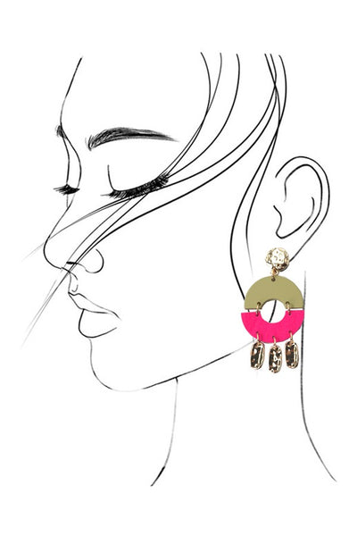 WOOD ACRYLIC MIX DROP EARRINGS | 31E03600