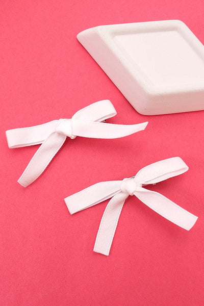 SATIN BOW HAIR SLIDE SET 2 | 40H618