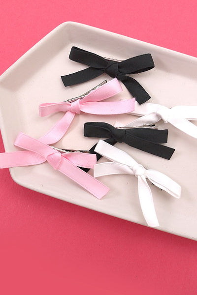 SATIN BOW HAIR SLIDE SET 2 | 40H618