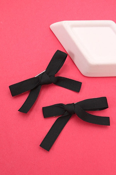 SATIN BOW HAIR SLIDE SET 2 | 40H618