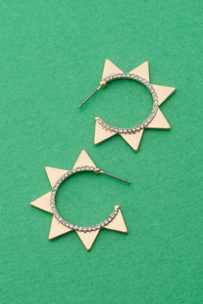 STARBURST RHINESTONE HOOP EARRINGS | 31E03187